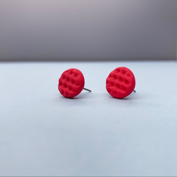 Artist Made Raspberry Tuft Studs | Titanium Posts - Picture 2 of 8